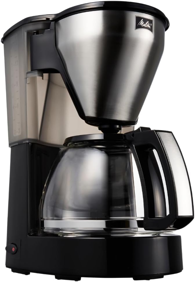 メリタ (Melitta) コーヒーメーカー ミアス 大容量10杯用/保温機能付/ガラスポット/アイスコーヒー メリタ式1つ穴抽出 しずく漏れ防止機能 MKM-4101/B ブラック