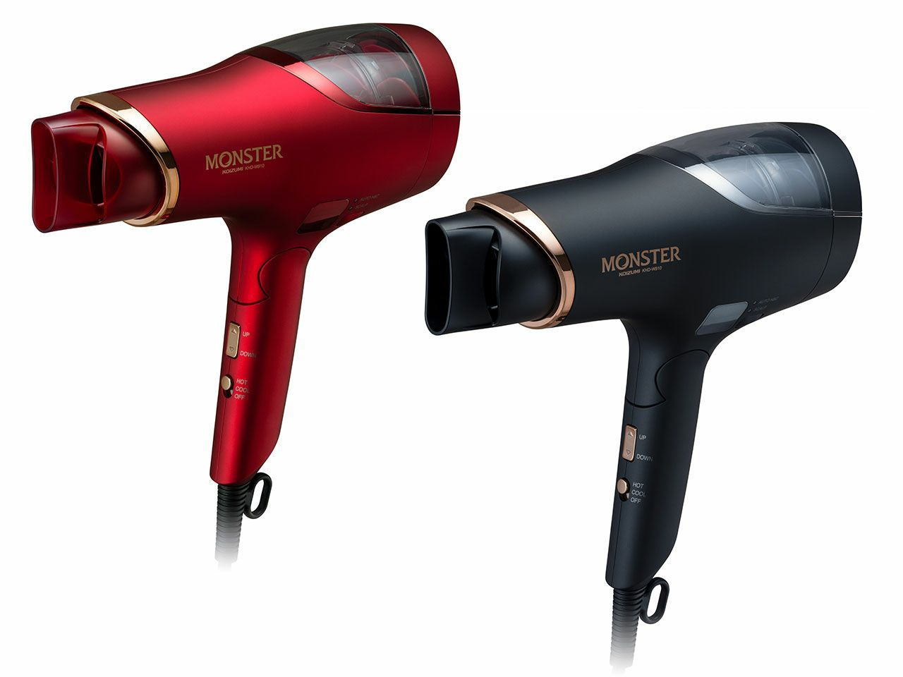 KOIZUMI/小泉 ダブルファンドライヤー モンスターKHD-W910 K/ブラック R/レッド 大風量2.4m3/分 ノズルレスデザインでコンパクト化 モー...