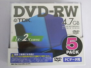 TDK DVD-RW PCデータ用 2倍速対応 4.7GB 10mm厚ケース入り 5枚パック DVD-RW47X5G