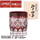 江戸切子 ロックグラス 魚子 田島硝子 赤 ガラス(硝子) 江戸切子 マイグラス.カップ.コップ 還暦祝い 古希祝い 喜寿祝い 米寿祝い 傘寿祝い 卒寿祝い 退職祝い プレゼント 江戸切子 切子 グラス 木箱付き
