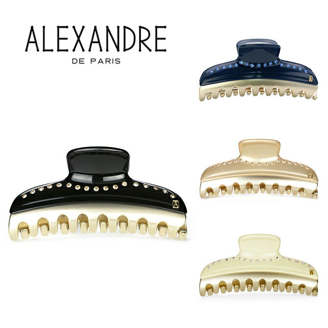 アレクサンドル ドゥ パリ ALEXANDRE DE PARIS ヴァンドーム クリップ Lサイズ （4色） ICCL 12832 03 PINCES VENDOME CLIP L フランス製 プレゼント ヘアクリップ ヘアアクセサリー 髪留め スワロフスキー ラージ ハンドメイド レディース ギフト対応 【送料無料】