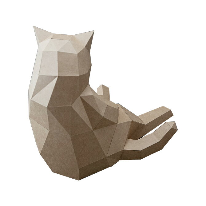 アスククリエイティブ Ask Creative ぽっちゃりなネコ (3色) Fat Cat ペーパークラフト おしゃれ かわいい 置き物 置物 フィギュア 3D プレゼント 手作り DIY ねこ ギフト対応 【メール便なら送料無料】 [3]