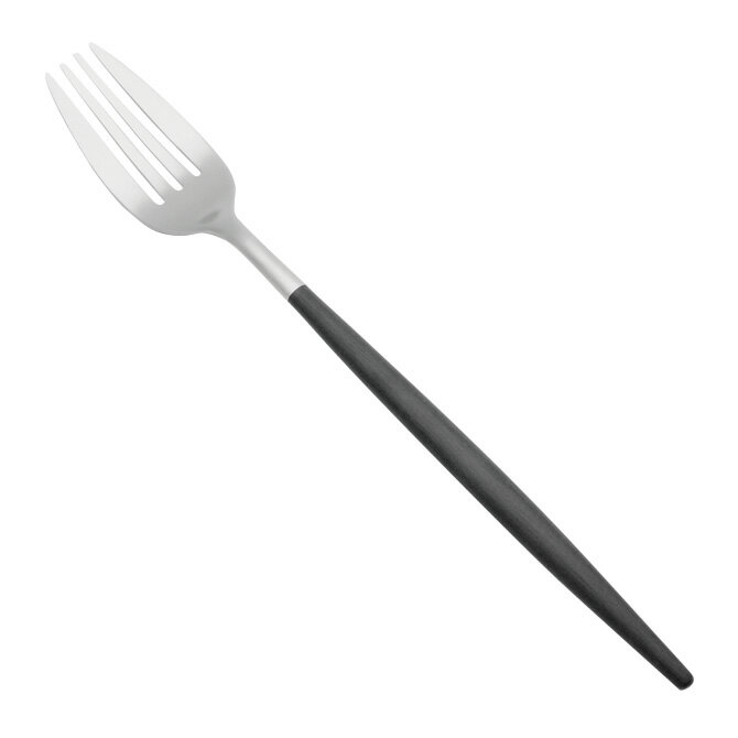 楽天セレクトショップ AER （アエル）クチポール Cutipol ミオ ディナーフォーク （ブラック×シルバー） MI 04 MIO Black Silver Dinner Fork 223mm カトラリー マットシルバー テーブルフォーク キッチン雑貨 北欧 ポルトガル プレゼント ギフト対応 【メール便なら送料無料】