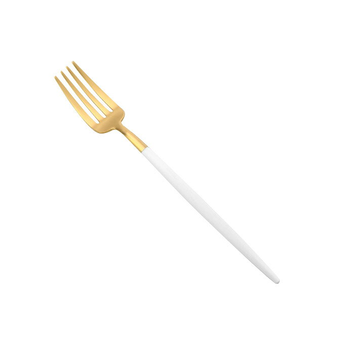 クチポール Cutipol ゴア デザートフォーク （ホワイト×ゴールド） WGO GB 07 GOA White Gold Dessert Fork 185mm カトラリー フォーク キッチン雑貨 北欧 ポルトガル プレゼント ギフト対応 