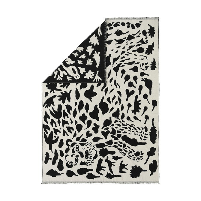 イッタラ 雑貨 イッタラ Iittala チーター ブランケット （ブラック） 130x180cm 1061494 Oiva Toikka Collection Blanket Cheetah オイバ・トイッカコレクション ひざ掛け 白 ホワイト 黒 おしゃれ かわいい 北欧 フィンランド プレゼント 雑貨 ギフト対応 【送料無料】