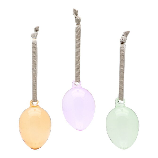 イッタラ Iittala エッグ オーナメント 60mm 3個セット (ミックスカラー) 1062501 Glass Egg Mix Spring 3set ガ...
