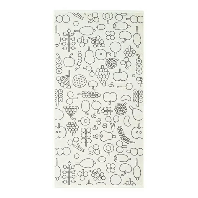 イッタラ 雑貨 イッタラ Iittala フルッタ バスタオル （グレー） 70x140cm 1064642 Oiva Toikka Collection Bath towel Frutta オイバ・トイッカコレクション 白 ホワイト フルーツ 果物 タオル おしゃれ かわいい 北欧 プレゼント 雑貨 ギフト対応 【送料無料(一部地域を除く)】