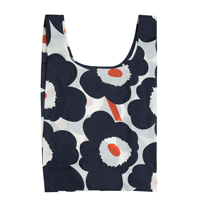 マリメッコ marimekko ピエニウニッコ スマートバッグ （ホワイト×ネイビー×オレンジ） Pieni Unikko SMARTBAG ecobag エコバッグ 047596 153 花柄のサムネイル