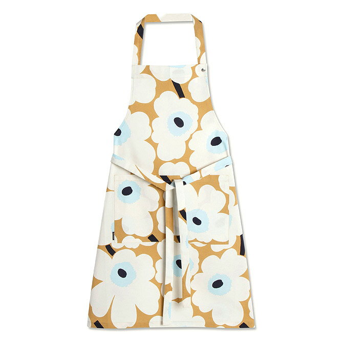 マリメッコ marimekko ピエニウニッコ エプロン （ベージュ×オフホワイト×ブルー） APRON PIENI UNIKKO 064161 815