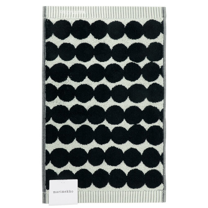 マリメッコ marimekko ラシィマット ゲストタオル （ホワイト×ブラック） Rasymatto GUEST TOWEL 068761 190 オーガニックコットン 30x50cm ドット 水玉 黒 白 モノトーン フェイスタオル おしゃれ かわいい 北欧 プレゼント 雑貨 ギフト対応 【メール便なら送料無料】