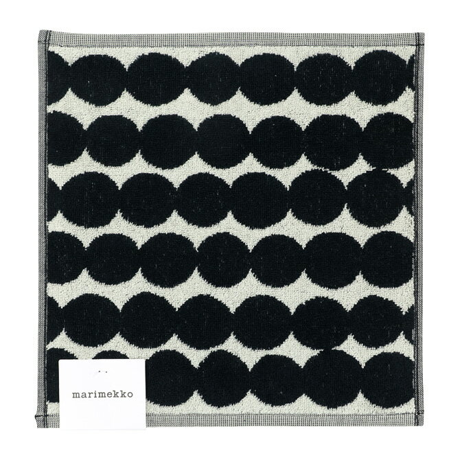 マリメッコ marimekko ラシィマット ミニタオル 30x30cm （ホワイト×ブラック） Rasymatto Mini Towel 068762 073020 190 オーガニックコットン ハンドタオル ハンカチ ドット 水玉 白 黒 おしゃれ かわいい 北欧 プレゼント 雑貨 ギフト対応 【メール便なら送料無料】