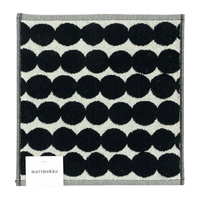 マリメッコ marimekko ラシィマット ミニタオル 30x30cm (ホワイト×ブラック) Rasymatto Mini Towel 068762 073020 190 オーガニックコットン ハンドタオル ハンカチ ドット 水玉 白 黒 おしゃれ かわいい 北欧 プレゼント 雑貨 ギフト対応 【メール便なら送料無料】