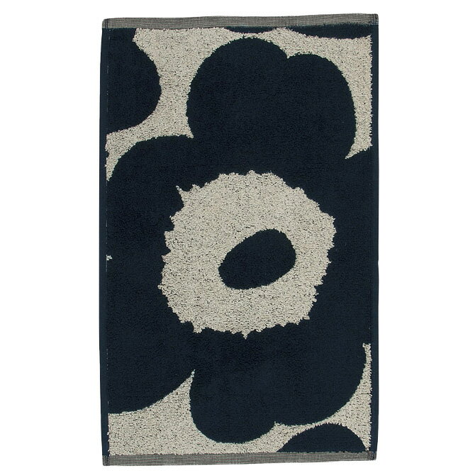 マリメッコ フェイスタオル マリメッコ marimekko コットン ウニッコ ゲストタオル （コットン×ダークブルー） Unikko guest towel 070527 851 フェイスタオル 花柄 フラワー 紺 ベージュ 30x50cm おしゃれ かわいい 北欧 プレゼント 雑貨 ギフト対応 【メール便なら送料無料】