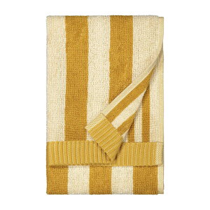 マリメッコ marimekko カクシライタア ゲストタオル (オークル×オフホワイト) Kaksi raitaa GUEST TOWEL 070721 210 2020AW オーガニックコットン フェイスタオル ストライプ ボーダー ギフト 30x50cm