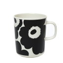 マリメッコ marimekko ウニッコ マグカップ 250ml (ブラック×ホワイト) 070741 190 Unikko mug 2,5dl 食器 コップ キッチン雑貨 ペンスタンド 花柄 フラワー