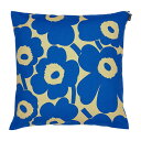 マリメッコ marimekko ピエニウニッコ クッションカバー 50x50cm （ブルー×ブラウン） 072556 582 Pieni Unikko cushion cover 花柄 ファブリック インテリア 雑貨 ウニッコ おしゃれ かわいい 北欧 プレゼント ギフト対応 【送料無料（一部地域除く）】