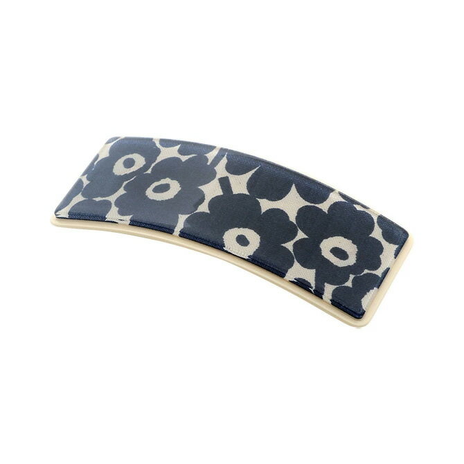 マリメッコ marimekko ピックイネン ウニッコ ワイドバレッタ （ダークブルー×オフホワイト） 092600 Pikkuinen Unikko Wide Barrette 花柄 総柄 ヘアクリップ ヘアアクセサリー 髪留め レディース 【送料無料（一部地域を除く）】