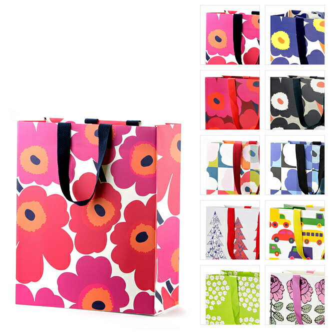 マリメッコ marimekko Karto社 ペーパーバッグ Lサイズ （16デザイン） 26cm×32cm×12cm 紙袋 / ピエニウニッコ ルーツウニッコ ブーブー プケッティ マーライスルース シィールトラプータルハ ラシィマット / カルト GIFTBAG L 【ギフト包装不可】