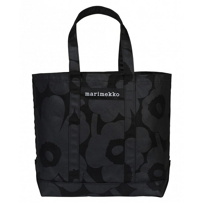 マリメッコ marimekko Wx コットン トートバッグ Peruskassi （ブラック×ブラック） 047587 999 Pieni Unikko bag ウニッコ フラワー ワントーン 黒 シック 大きめ 旅行 バッグ ショルダーバッグ レディース かわいい おしゃれ 北欧 プレゼント ギフト対応 【送料無料】のサムネイル