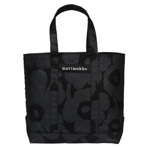 マリメッコ marimekko Wx コットントートバッグ Peruskassi （ブラック×ブラック） 047587 999 Pieni Unikko bag 【ラッピング不可】