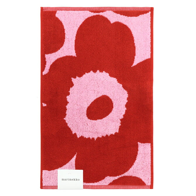 マリメッコ フェイスタオル マリメッコ marimekko ウニッコ ゲストタオル （ライトピンク×レッド） EKOPUUVILLA UNIKKO GUEST TOWEL 063631 331 オーガニックコットン おしゃれ かわいい 北欧 プレゼント 雑貨 ギフト対応 【メール便なら送料無料】