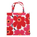 マリメッコ marimekko ピエニウニッコ ファブリックバッグ 44x43cm (レッド×ホワイト) 067572 001 Tote Bag 北欧 ブランド...
