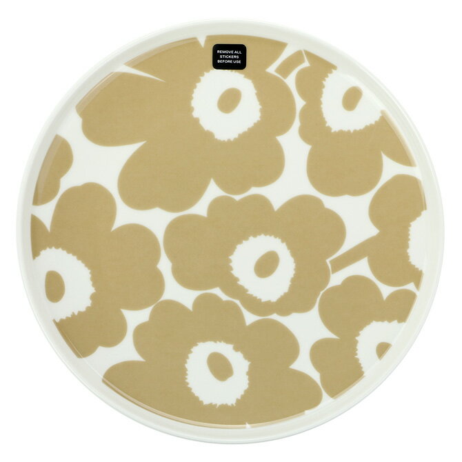 マリメッコ 皿・プレート マリメッコ marimekko ウニッコ プレート （ベージュ×ホワイト） 067956 180 Oiva Unikko Plate 25cm 食器 トレイ お皿 花柄 フラワー 北欧 プレゼント キッチン雑貨 ギフト対応 【送料無料(一部地域を除く)】