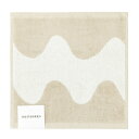 マリメッコ marimekko ロッキ コットン ミニタオル 30x30cm (ベージュ×ホワイト) 070947 183 Lokki Mini Towel ハ...