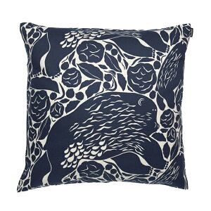 マリメッコ marimekko カルフエモ クッションカバー 50x50cm （ダークブルー×ライトベージュ） 071177 650 Pieni Karhuemo cushion cover 熊 くま クマ アニマル コットン 2021AW 2021秋冬