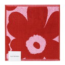 マリメッコ marimekko コットン ウニッコ ミニタオル 30x30cm （ピンク×レッド） Unikko mini towel 071203 331 ハンドタオル ハンカチ 花柄 フラワー 赤 おしゃれ かわいい 北欧 プレゼント 雑貨 ギフト対応 