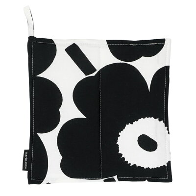 マリメッコ marimekko ピエニウニッコ ポットホルダー (ブラック×ホワイト) 071693 190 Pieni Unikko Pot Holder 鍋敷き 鍋つかみ 花柄 フラワー モノトーン 白 黒 キッチン雑貨 北欧 プレゼント かわいい おしゃれ ギフト対応 【メール便なら送料無料】