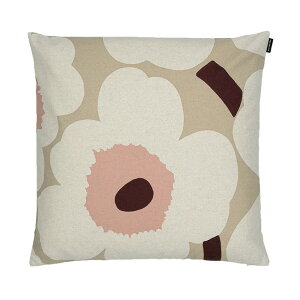 マリメッコ marimekko ピエニウニッコ クッションカバー 50x50cm （ベージュ×リネン×ローズ） 071758 887 Pieni Unikko cushion cover 花柄 フラワー ファブリック インテリア 北欧 雑貨 ウニッコ おしゃれ かわいい ギフト プレゼント 【送料無料（一部地域を除く）】