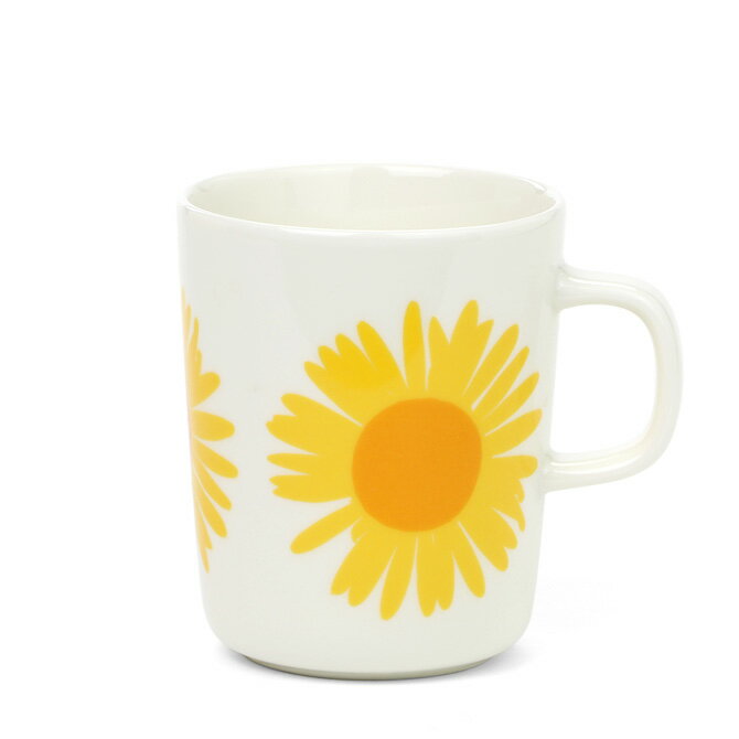 マリメッコ marimekko アウリンゴンクッカ マグカップ 250ml （オレンジ×サンイエロー×ホワイト） 072288 122 Auringonkukka mug 2,5dl 食器 コップ キッチン雑貨 ペンスタンド 花柄 フラワー 北欧 おしゃれ かわいい 【ギフト包装不可】