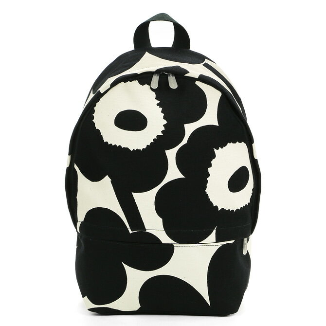 マリメッコ marimekko ウニッコ バックパック Enni （ブラック×オフホワイト） 091650 192 Unikko backpack Enni 花柄 フラワー 黒 白 リュックサック バッグ カバン レディース かわいい おしゃれ 北欧 プレゼント ギフト対応 【送料無料】