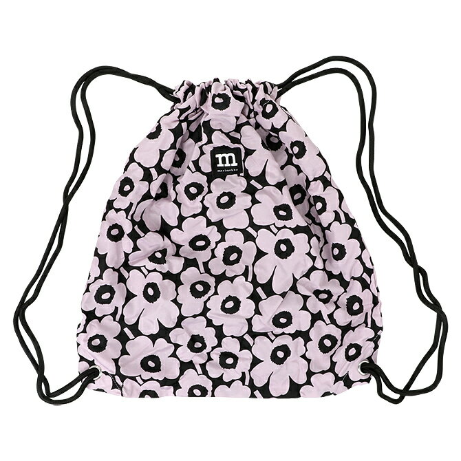 マリメッコ マリメッコ marimekko ピエニウニッコ スマートサック （ラベンダー×ブラック） 092456 940 Smart Sack Pieni Unikko Bag バックパック リュックサック ナップサック サブバッグ バッグ かわいい 北欧 プレゼント 花柄 フラワー ギフト対応 【送料無料（一部地域を除く）】