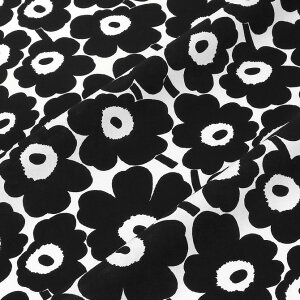 マリメッコ marimekko ファブリック 生地 ミニウニッコ （190 ホワイト×ブラック） 10cm単位カット販売 066475 190 Cotton fabric MINI UNIKKO マリメッコ生地 DIY 布 花柄 フラワー モノトーン 白 黒 手芸 北欧 おしゃれ かわいい