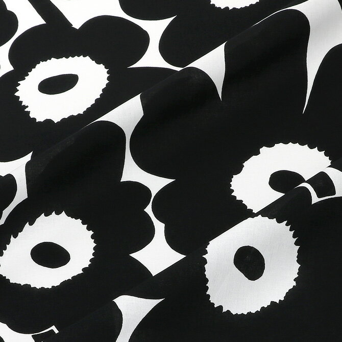 ★期間限定タイムセール★ マリメッコ marimekko ファブリック生地 ピエニウニッコ （190 ホワイト×ブラック） 10cm単位カット販売 065205 190 Cotton fabric PIENI UNIKKO II マリメッコ生地 DIY 布 花柄 フラワー モノトーン 白 黒 手芸 北欧 おしゃれ かわいい