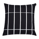 マリメッコ marimekko ティイリスキヴィ クッションカバー 50x50cm （ブラック×ホワイト） 072428 910 Tiiliskivi Cushion Cover 黒 白 モノトーン ファブリック インテリア おしゃれ かわいい 北欧 プレゼント ギフト対応 【送料無料（一部地域除く）】