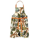 マリメッコ marimekko ティアラ エプロン (サンド×ウォームオレンジ×グリーン) 074501 820 Tiara Apron 花柄 フラワー 植物 ...