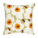 マリメッコ marimekko ピエニウニッコ クッションカバー 50x50cm (キャラメル×クリーム×ウォームオレンジ) 074586 841 Pieni ...