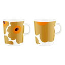 マリメッコ marimekko ウニッコ マグカップ 250ml 2個セット (ホワイト×キャラメル×ウォームオレンジ) 074952 182 Oiva Unikko Mug 2pcs 2,5dl 食器 コップ キッチン雑貨 ペンスタンド 花柄 陶器 北欧 おしゃれ ペア 【送料無料(一部地域を除く)】