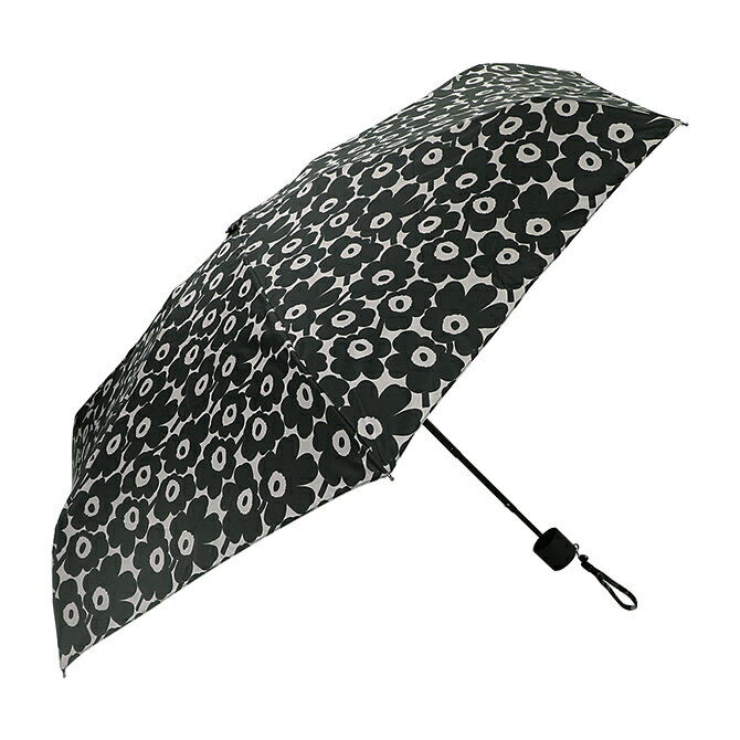 マリメッコ  マリメッコ marimekko ウニッコ マニュアル開閉 折りたたみ傘 (ブラック×ダークグレー) Mini Manual Unikko 128mm Umbrella 092688 990 アンブレラ 花柄 フラワー 雨傘 カサ 軽量 黒 レディース おしゃれ かわいい 北欧 プレゼント ギフト対応 【送料無料（一部地域除く）】