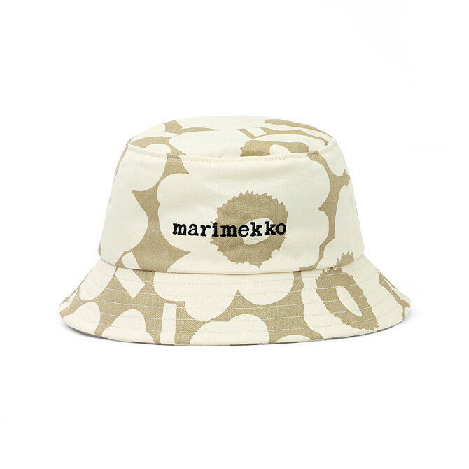 楽天セレクトショップ AER （アエル）マリメッコ marimekko マキカウラ ウニッコ バケットハット （ベージュ×コットン） 092834 080 Makikaura Unikko 320 Hat 花柄 フラワー 総柄 刺しゅう プレゼント ナチュラル 帽子 Sサイズ Mサイズ ギフト対応 【送料無料】