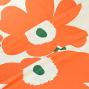 マリメッコ marimekko コットンサテンファブリック 生地 ウニッコ （286 コットン×グリーン×オレンジ） 10cm単位カット販売 073206 286 Heavyweight Cotton Sateen Fabric Unikko マリメッコ生地 DIY 布 花柄 フラワー 手芸 北欧 おしゃれ かわいい