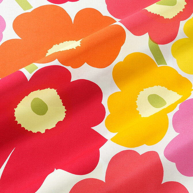 マリメッコ marimekko ファブリック生地 ピエニウニッコ （201 オレンジマルチ） 10cm単位カット販売 065205 201 Cotton fabric PIENI UNIKKO II マリメッコ生地