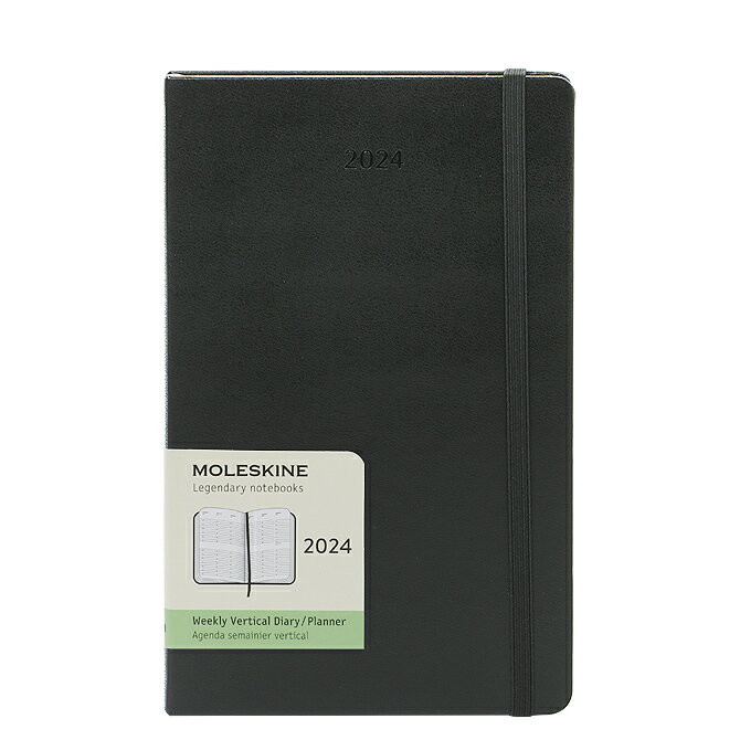 モレスキン 手帳 モレスキン MOLESKINE 2024年 1月始まり 12ヶ月 バーチカル ウィークリー 縦型 ダイアリー ラージ ハードカバー （ブラック） 13.0x21.0cm 12Months Weekly Vertical Large Black Hard Cover 手帳 スケジュール帳 シンプル ギフト対応 【送料無料（一部地域を除く）】