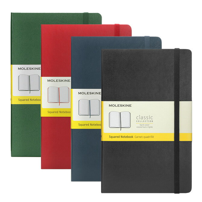 モレスキン MOLESKINE クラシック ノートブック スクエア（方眼） ラージ ハードカバー（4色） Classic Notebook Hard Cover Squared Large 事務用品 ステーショナリー メモ帳 文房具 オフィス シンプル プレゼント ビジネスノート ギフト対応 【メール便なら送料無料】