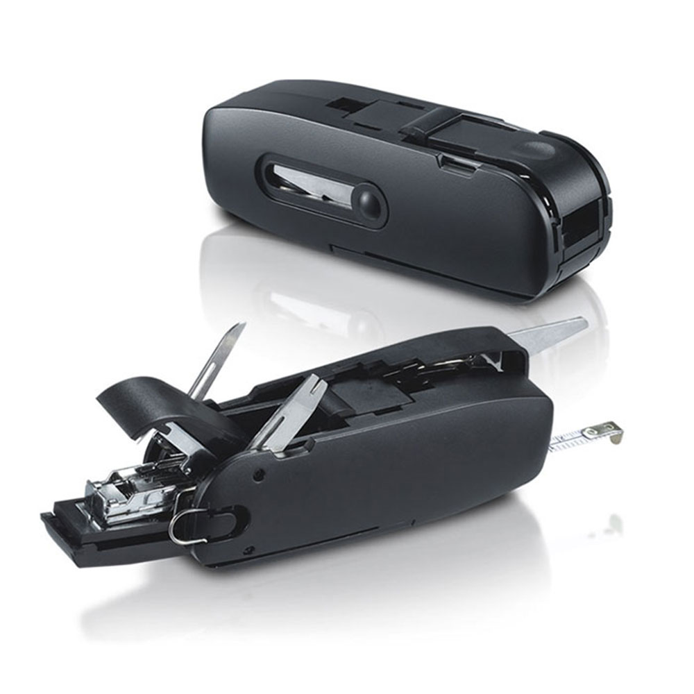 マルチツール 文房具 工具セット 10点 ホチキス 穴あけパンチ 鉛筆削り はさみ 巻き尺 ナイフ マイナスドライバー ステープルリムーバー ◇ALW-SLP-10【定形外郵便】