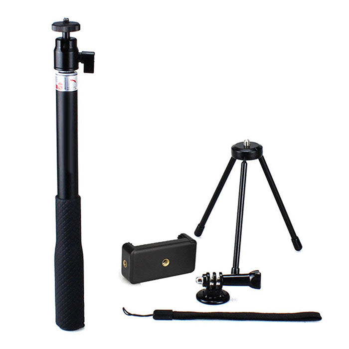 アクションカメラ セルフィー 自撮り棒 Gopro SJCAM iPhone クリップボード アダプタ 三脚 カメラアクセサリキット 防水 ◇ALW-SJ-GP20のサムネイル