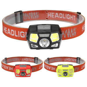 LEDヘッドライト センサー機能付き ヘッドランプ COB LED USB充電式 ハンズフリー 照明 アウトドア 釣り 登山 防災用品 ◇ALW-YQ-008581【定形外郵便】